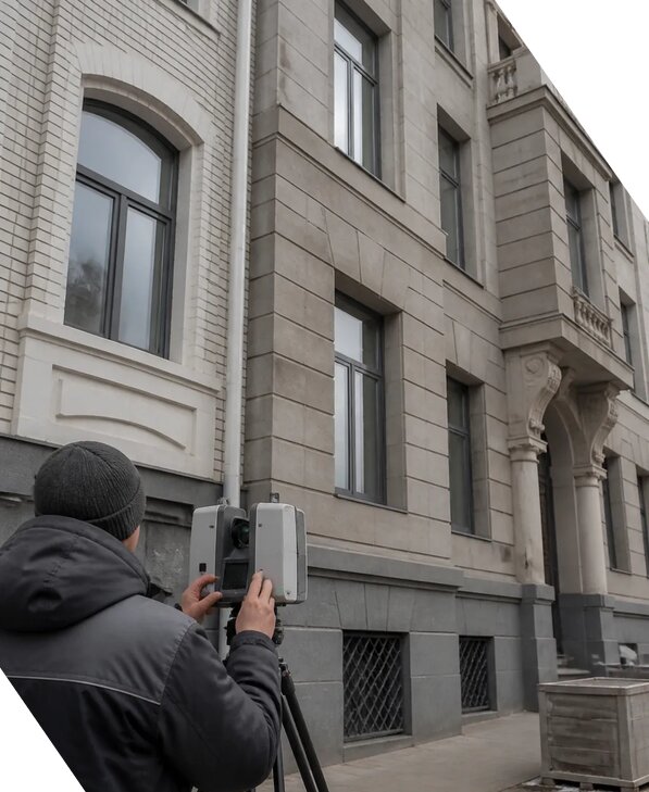 Лазерное сканирование фасадов зданий для обследования в Краснокамске